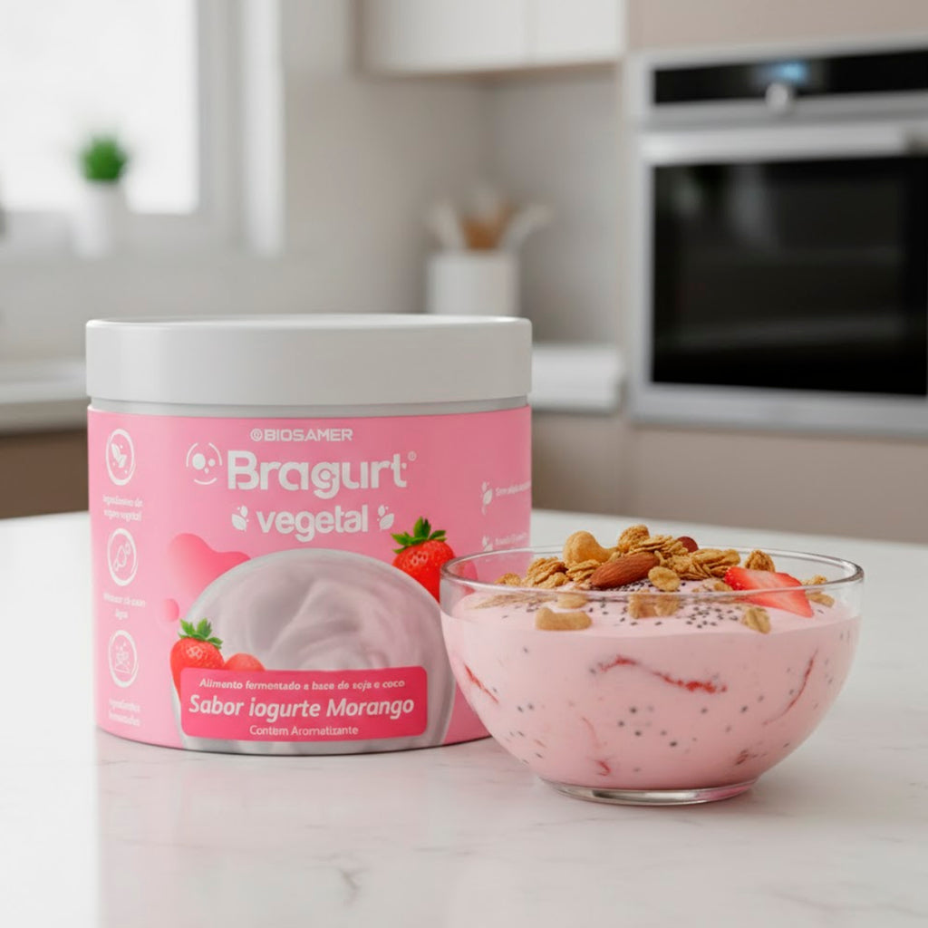 Iogurte Vegetal Probiótico Fermentado Sabor Morango 240g Bragurt