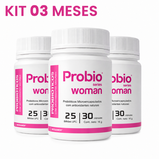 Probiótico Woman 25BI CFU: Probióticos + Frutos vermelhos - 90 cápsulas (3 meses)