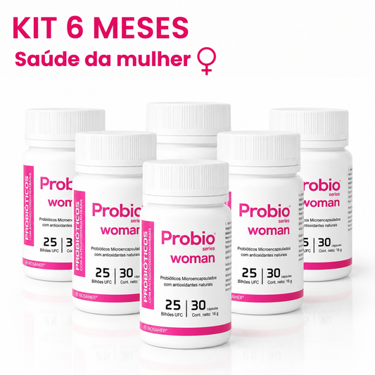 Probiótico Woman 25BI CFU: Probióticos + Frutos vermelhos - 180 cápsulas (6 MESES)