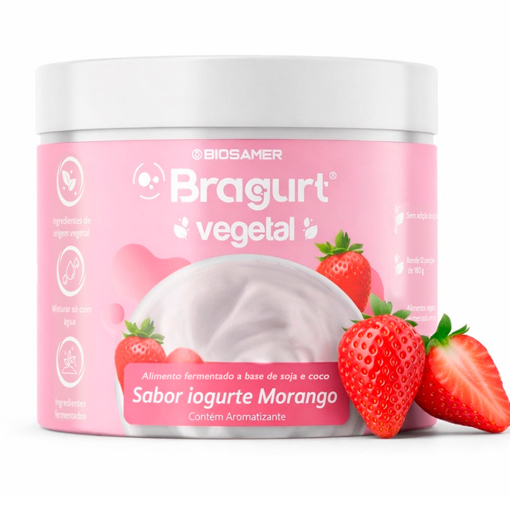 Iogurte Vegetal Probiótico Fermentado Sabor Morango 240g Bragurt